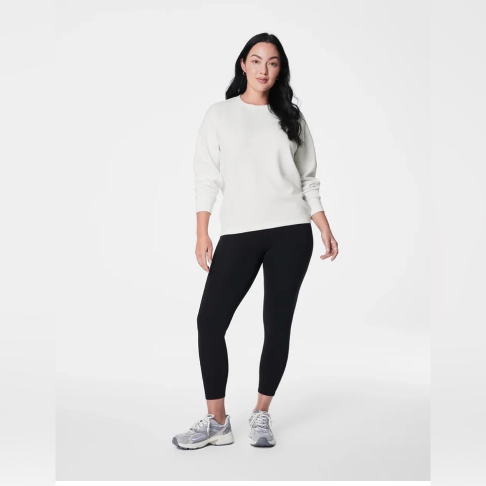 Spanx ivory white "Air Essentials" Long Crew Neck Tunic Top Sz M